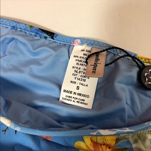 Nanette Lepore Blue Floral Swim Bikini Bottom S - Picture 5 of 7
